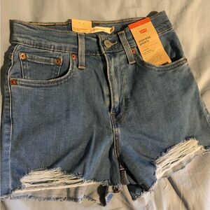 Levi's Women's Blue High-Rise Shorts